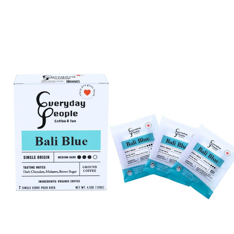 Bali Blue Single Origin Medium Dark Roast Pour Over Kit - 7 pouches - Everyday People Coffee & Tea