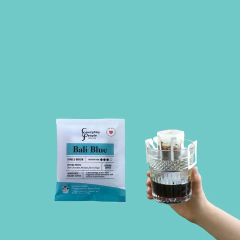 Bali Blue Single Origin Medium Dark Roast Pour Over Kit - 7 pouches - Everyday People Coffee & Tea