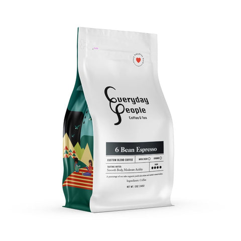 Six Bean Espresso Custom Blend - Dark Roast - Everyday People Coffee & Tea